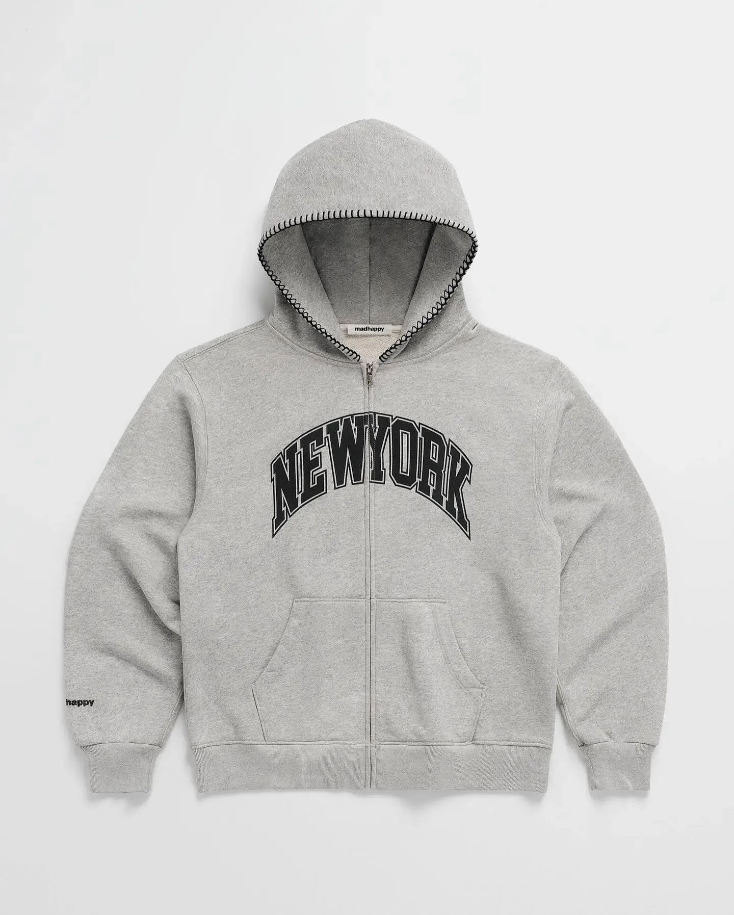 Madhappy New York Grey Zip-Up Hoodie Madhappy New York Grey Zip-Up Hoodie