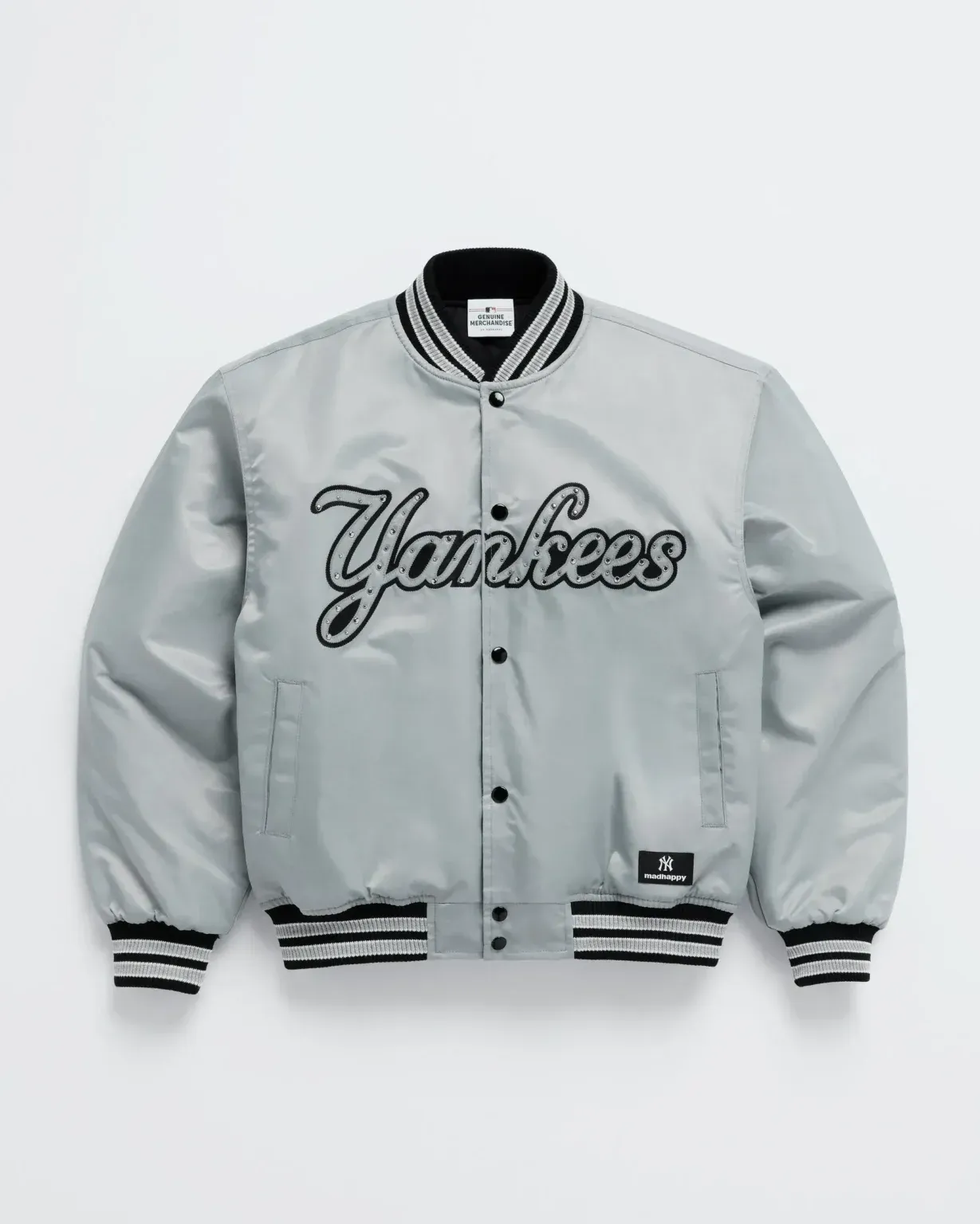 Yankees Grey Madhappy Down Baseball Jacket Yankees Grey Madhappy Down Baseball Jacket