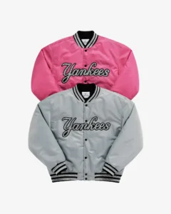 Yankees Grey Madhappy Down Baseball Jacket