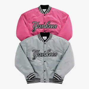 Yankees Grey Madhappy Down Baseball Jacket